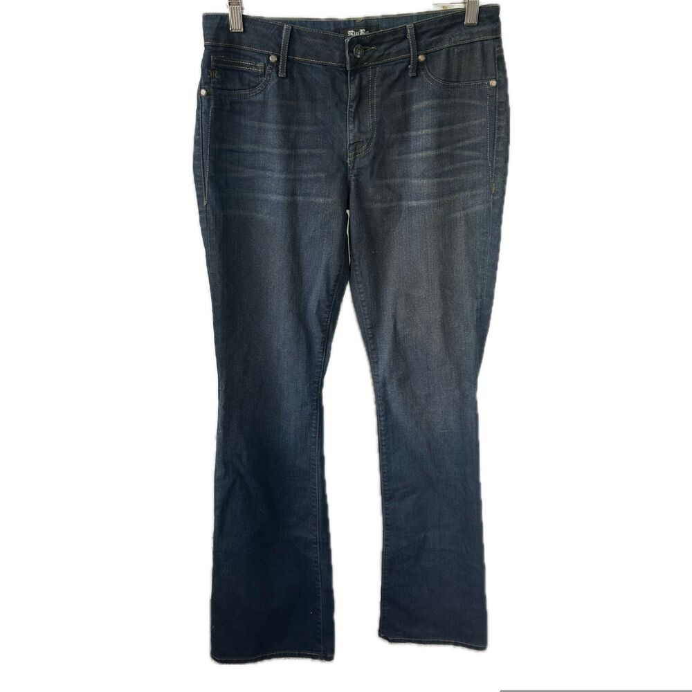Miss Me Women's Stretch Bootcut Flare Faux Front Pockets Zip Up Denim Jeans 30